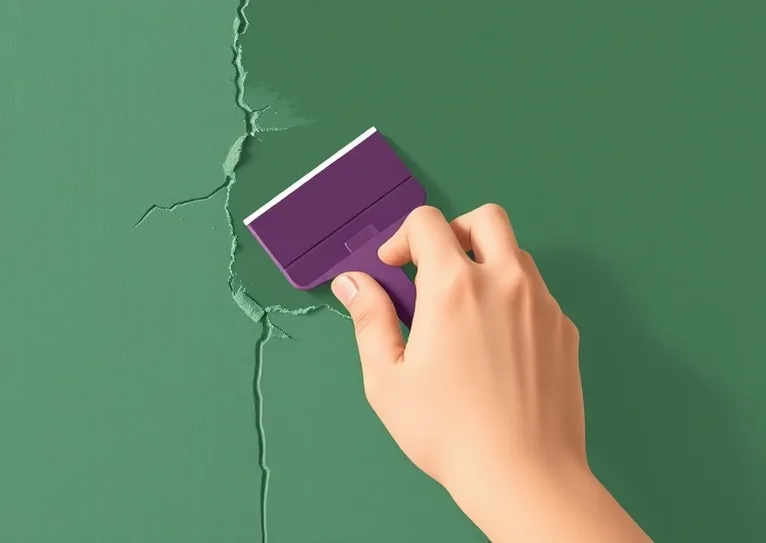 Ponçage et rebouchage des fissures avant mise en peinture